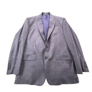 Brooks Brothers Saxxon Wool Blazer Mens 44R Gray Striped Sport Coat Jacket
